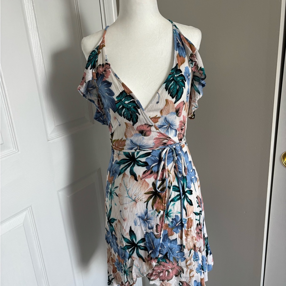 Solemio Tropical Floral Mini Dress